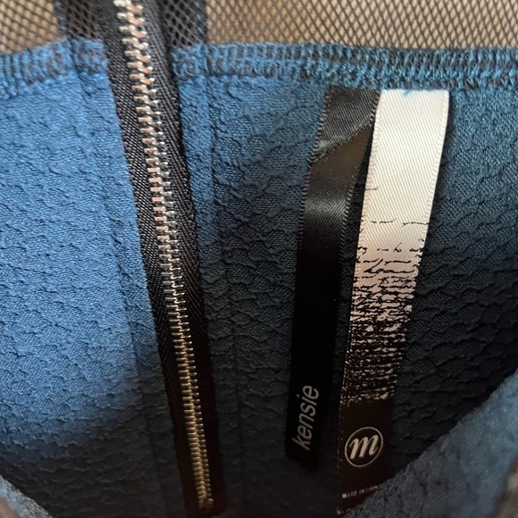 Kensie Womens Blue and Black Mesh Short Sleeve Dress Medium - Picture 3 of 3